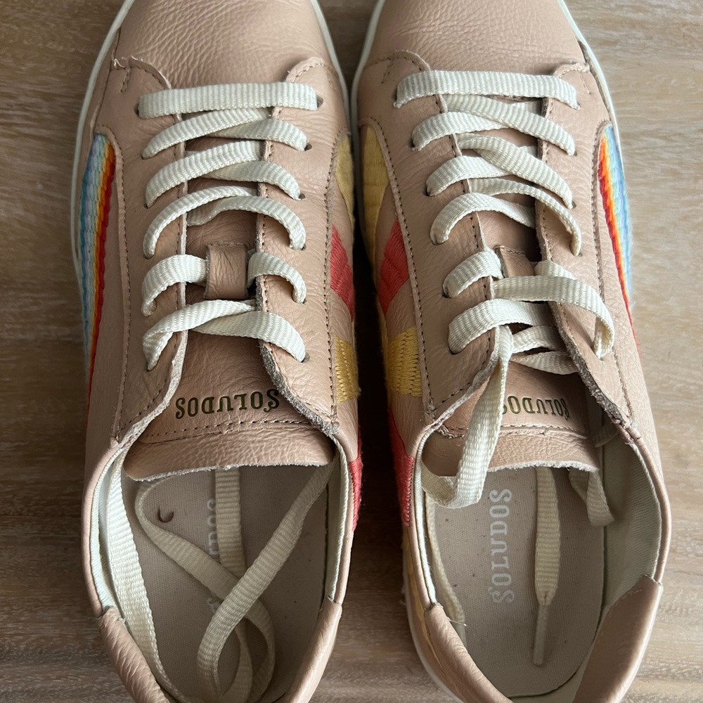 Soludos Beige Sneakers with Multicolor Accents